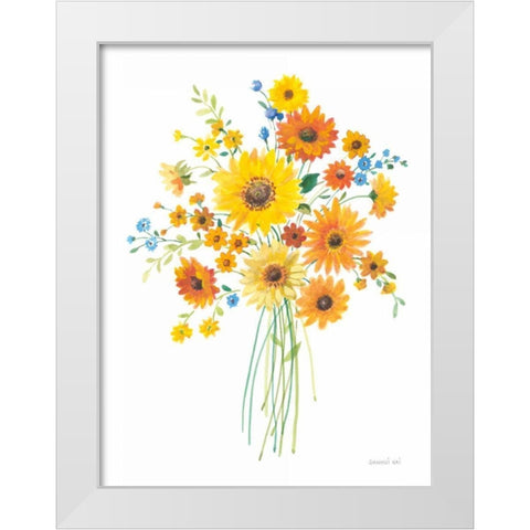 Sunshine Bouquet I White Modern Wood Framed Art Print by Nai, Danhui