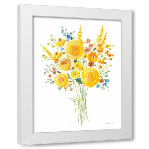 Sunshine Bouquet II White Modern Wood Framed Art Print by Nai, Danhui