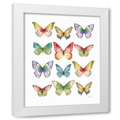 Colorful Breeze Butterflies White Modern Wood Framed Art Print by Audit, Lisa