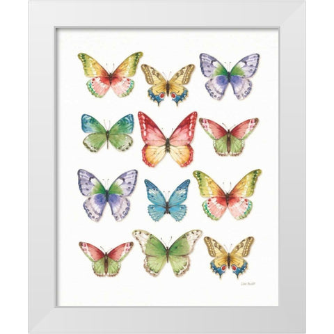 Colorful Breeze Butterflies White Modern Wood Framed Art Print by Audit, Lisa