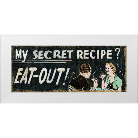 My Secret Recipe White Modern Wood Framed Art Print by Pela Studio