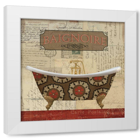 Postcard Bath II White Modern Wood Framed Art Print by Pela Studio