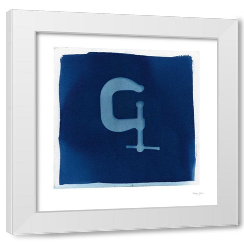 Cyanotype Tools IV White Modern Wood Framed Art Print by Green, Nancy