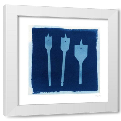Cyanotype Tools VII White Modern Wood Framed Art Print by Green, Nancy