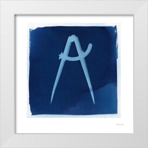 Cyanotype Tools XIV White Modern Wood Framed Art Print by Green, Nancy