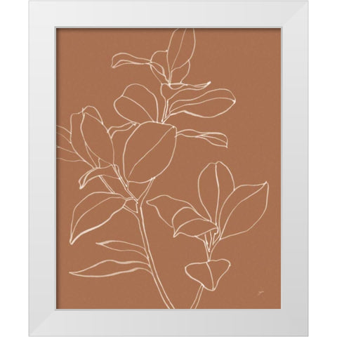 Warm Magnolia Branch I White Modern Wood Framed Art Print by Panganiban, Karyn