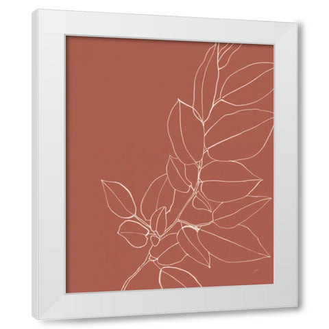 Warm Magnolia Branch II White Modern Wood Framed Art Print by Panganiban, Karyn