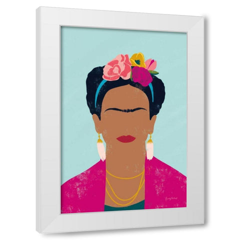 Frida Kahlo I White Modern Wood Framed Art Print by Thorns, Becky