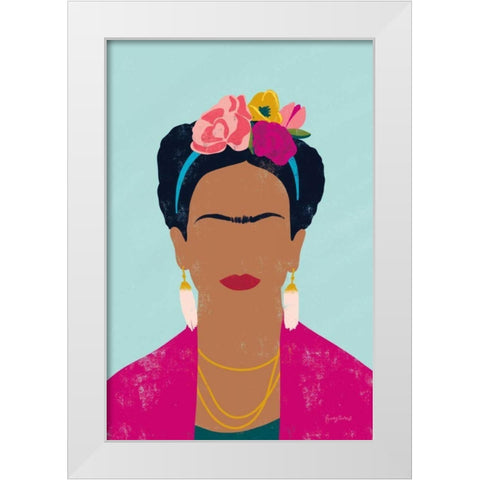 Frida Kahlo I White Modern Wood Framed Art Print by Thorns, Becky