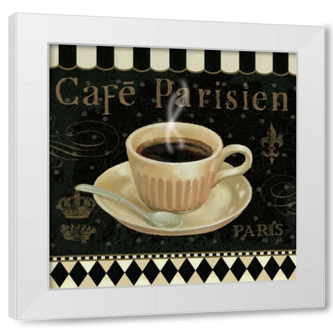 Cafe Parisien I White Modern Wood Framed Art Print by Brissonnet, Daphne