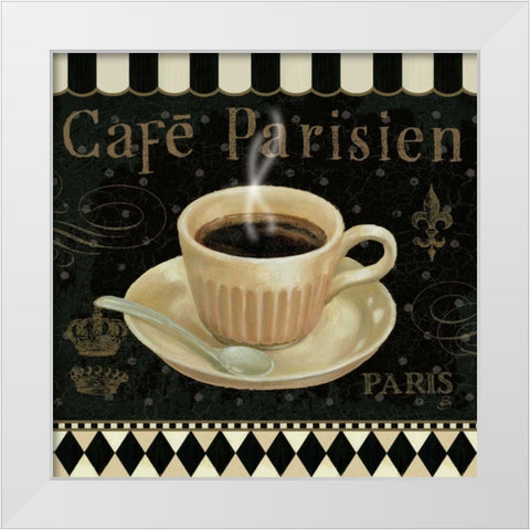 Cafe Parisien I White Modern Wood Framed Art Print by Brissonnet, Daphne