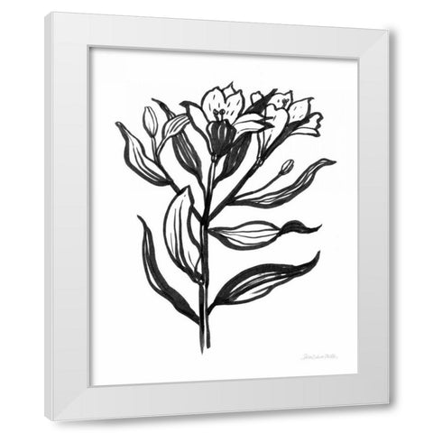Ink Flower I White Modern Wood Framed Art Print by Miller, Sara Zieve