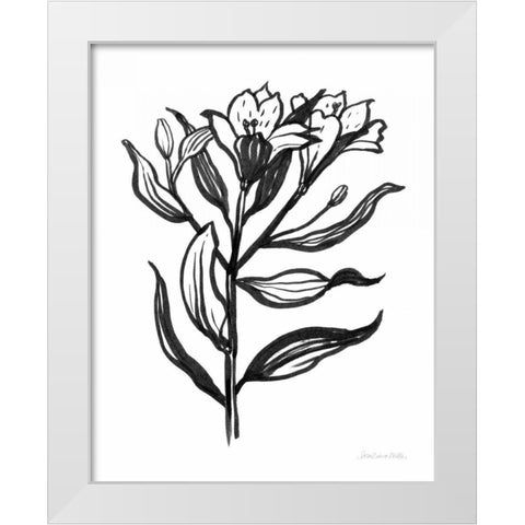 Ink Flower I White Modern Wood Framed Art Print by Miller, Sara Zieve