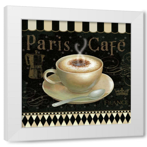 Cafe Parisien III White Modern Wood Framed Art Print by Brissonnet, Daphne