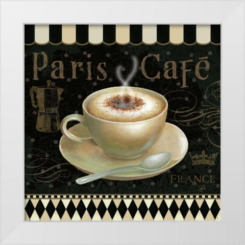 Cafe Parisien III White Modern Wood Framed Art Print by Brissonnet, Daphne