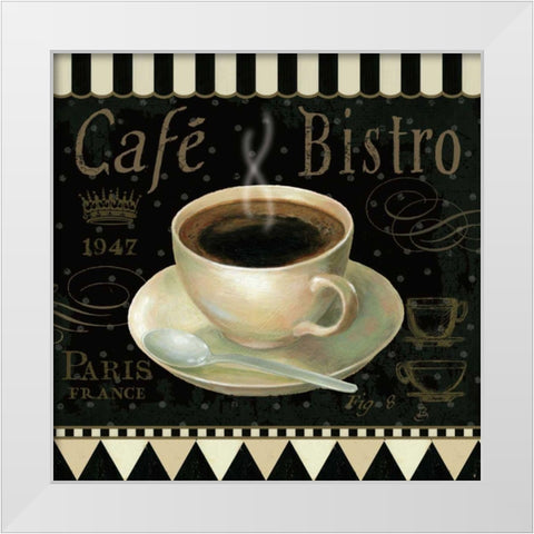 Cafe Parisien IV White Modern Wood Framed Art Print by Brissonnet, Daphne