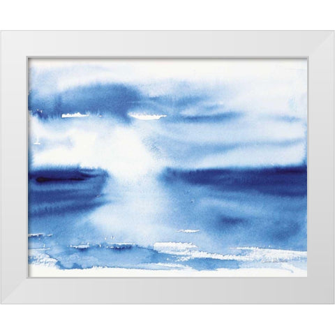 Ocean Blue III White Modern Wood Framed Art Print by Valle, Aimee Del