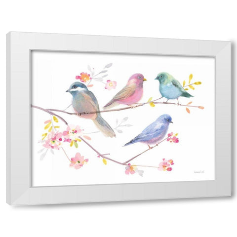 Flight Friends V White Modern Wood Framed Art Print by Nai, Danhui