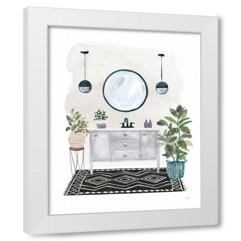 Lulus Powder Room II White Modern Wood Framed Art Print by Panganiban, Karyn