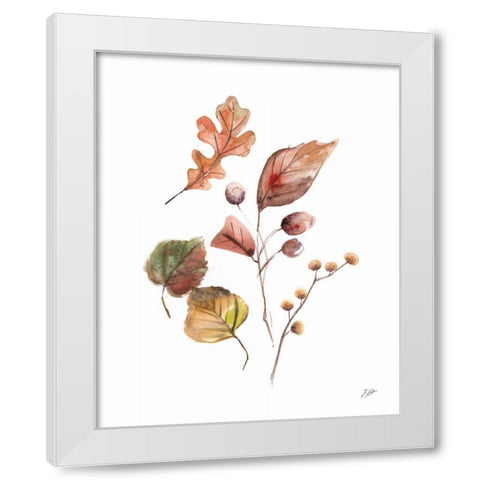 Pieces of Autumn I White Modern Wood Framed Art Print by Panganiban, Karyn