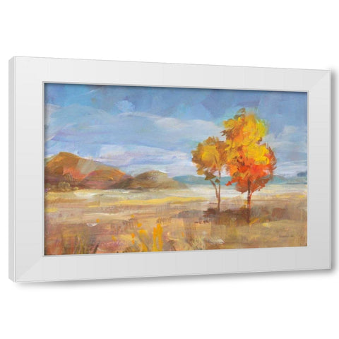 Aspen Meadow White Modern Wood Framed Art Print by Nai, Danhui