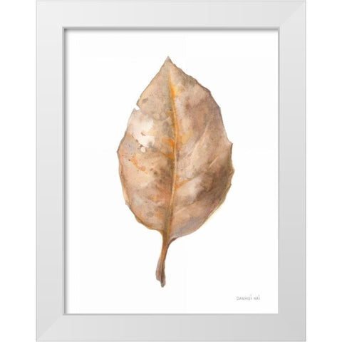 Fallen Leaf II White Modern Wood Framed Art Print by Nai, Danhui