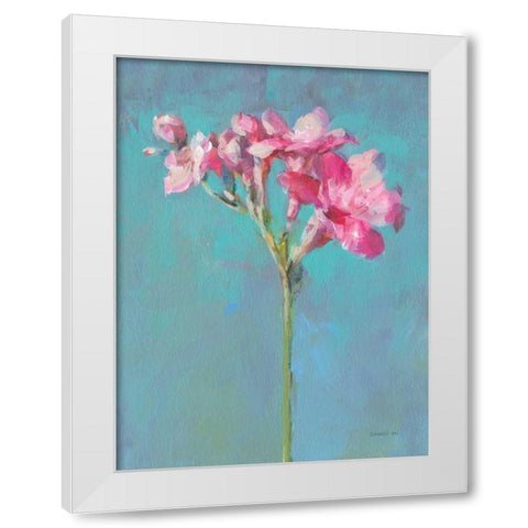 Modern Freesia I White Modern Wood Framed Art Print by Nai, Danhui