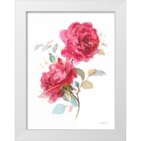 Bold Roses II White Modern Wood Framed Art Print by Nai, Danhui