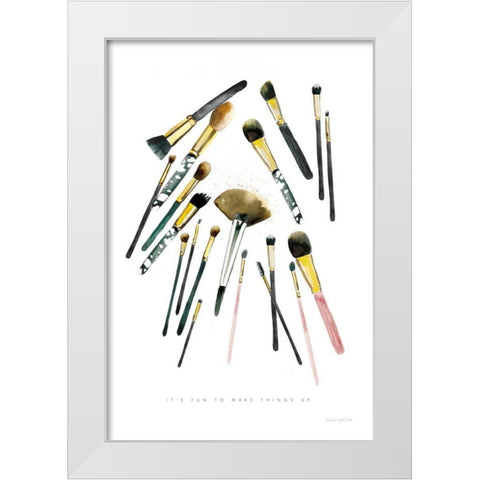 Make it Up II White Modern Wood Framed Art Print by Charro, Mercedes Lopez