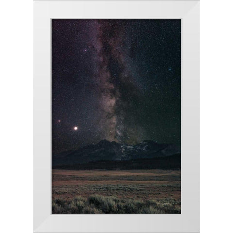 Milky Way in Sawtooth Mountains White Modern Wood Framed Art Print by Majchrowicz, Alan