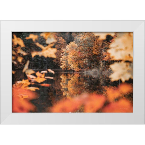 Autumn Reflections White Modern Wood Framed Art Print by Marshall, Laura