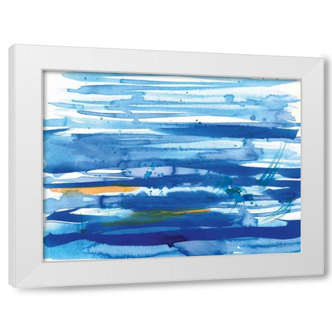 Waves and Light White Modern Wood Framed Art Print by Schlabach, Sue