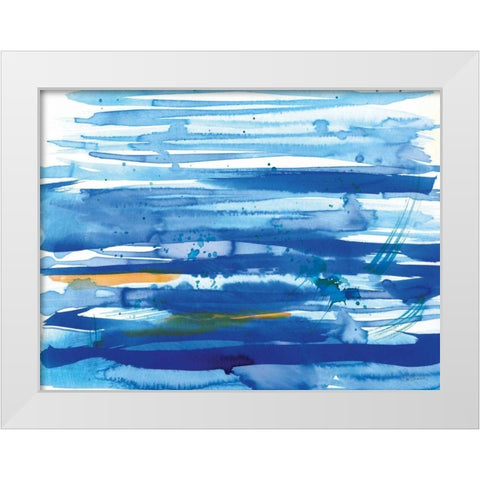 Waves and Light White Modern Wood Framed Art Print by Schlabach, Sue