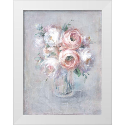 Light Summer Blooms I White Modern Wood Framed Art Print by Nai, Danhui