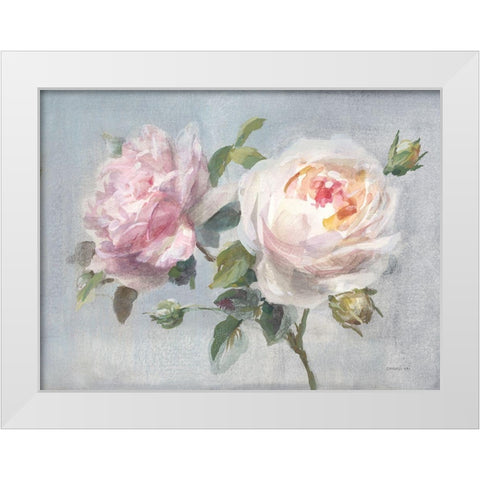 Light Lovely Roses White Modern Wood Framed Art Print by Nai, Danhui