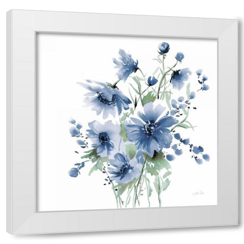Secret Garden Bouquet I Blue White Modern Wood Framed Art Print by Pete, Katrina