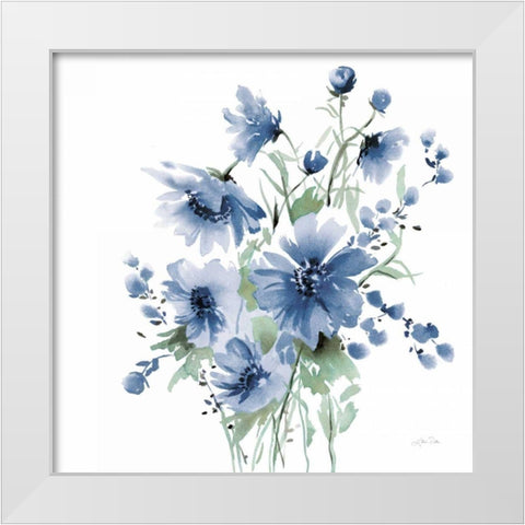 Secret Garden Bouquet I Blue White Modern Wood Framed Art Print by Pete, Katrina