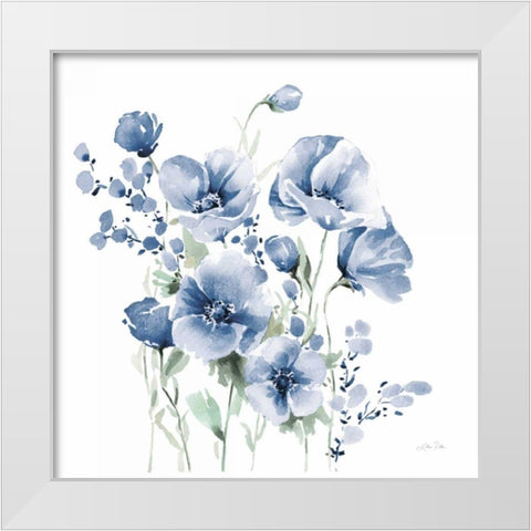 Secret Garden Bouquet II Blue White Modern Wood Framed Art Print by Pete, Katrina