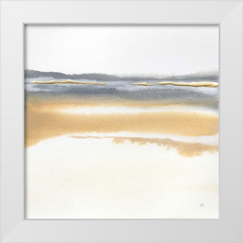 Beige and Gold I White Modern Wood Framed Art Print by Paschke, Chris