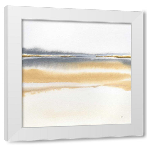 Beige and Gold II White Modern Wood Framed Art Print by Paschke, Chris