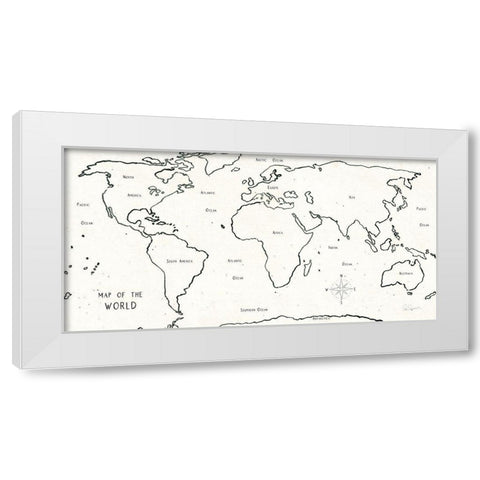 Sketch Map II White Modern Wood Framed Art Print by Schlabach, Sue