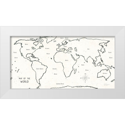 Sketch Map II White Modern Wood Framed Art Print by Schlabach, Sue