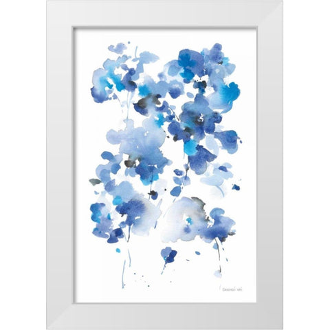 Cascading Petals I White Modern Wood Framed Art Print by Nai, Danhui