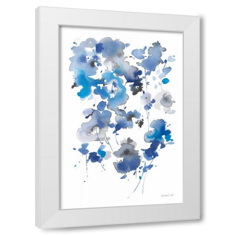 Cascading Petals II White Modern Wood Framed Art Print by Nai, Danhui