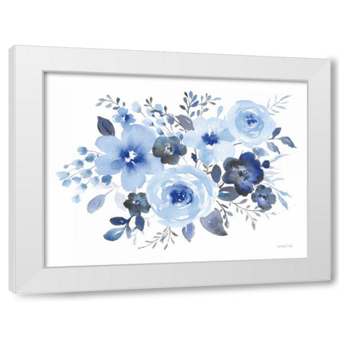 Fresh Blue Bower II White Modern Wood Framed Art Print by Nai, Danhui