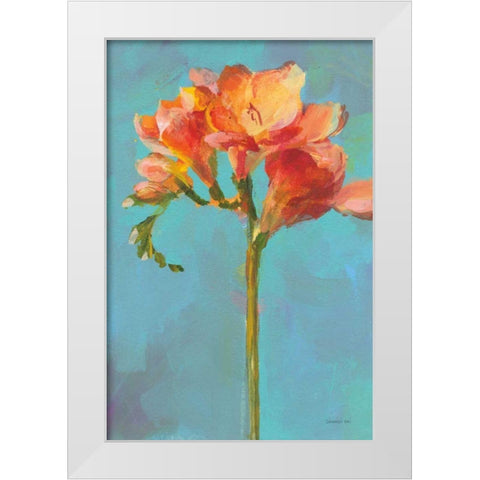 Modern Floral II White Modern Wood Framed Art Print by Nai, Danhui