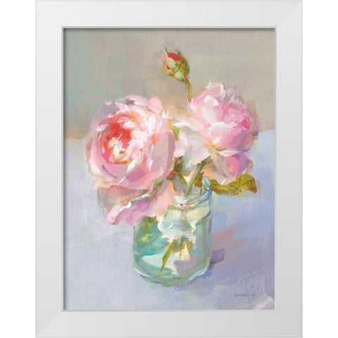 Sweet Roses I White Modern Wood Framed Art Print by Nai, Danhui