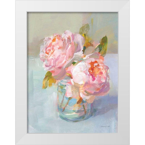 Sweet Roses II White Modern Wood Framed Art Print by Nai, Danhui