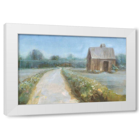 Road to the Fields White Modern Wood Framed Art Print by Nai, Danhui