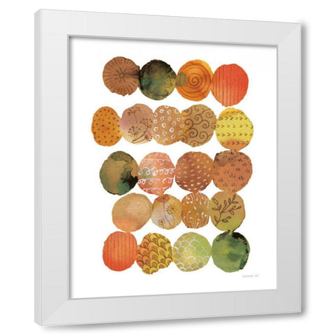 Fall Circle Stories II White Modern Wood Framed Art Print by Nai, Danhui